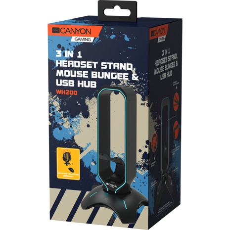 Headset stand, Bungee and USB 2.0 hub Canyon Gaming 3 in 1